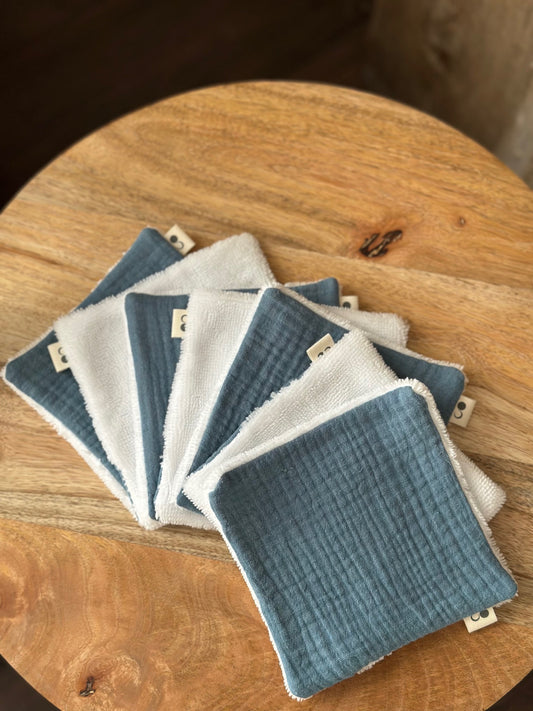 LINGETTES LAVABLES - BLEU OCÉAN