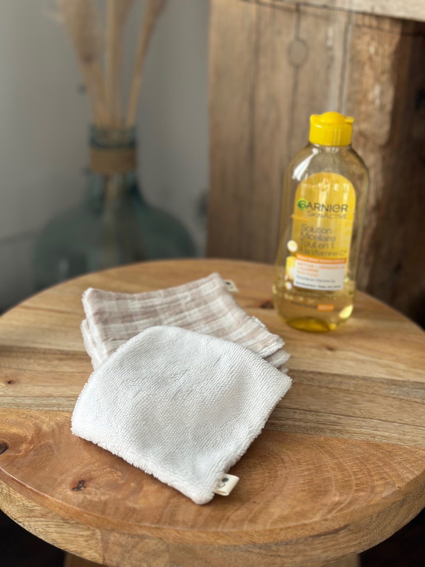 LINGETTES LAVABLES - VICHY BEIGE