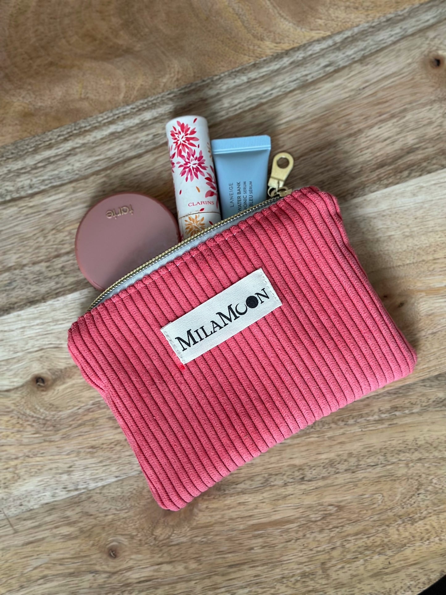 MINI POCHETTE - VELOURS ROSE