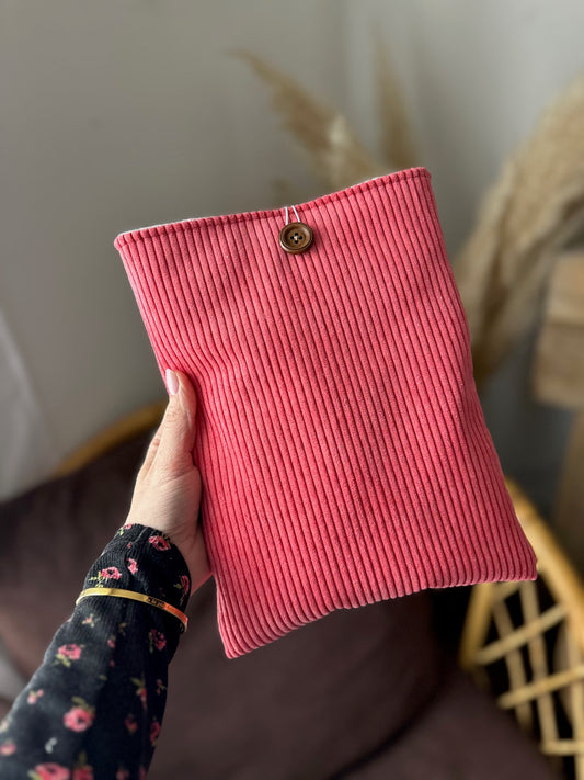 POCHETTE À LIVRE - VELOURS ROSE