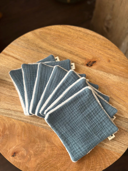 LINGETTES LAVABLES - BLEU OCÉAN