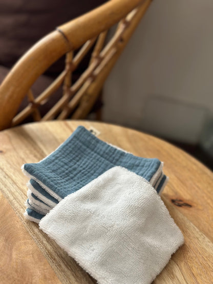 LINGETTES LAVABLES - BLEU OCÉAN