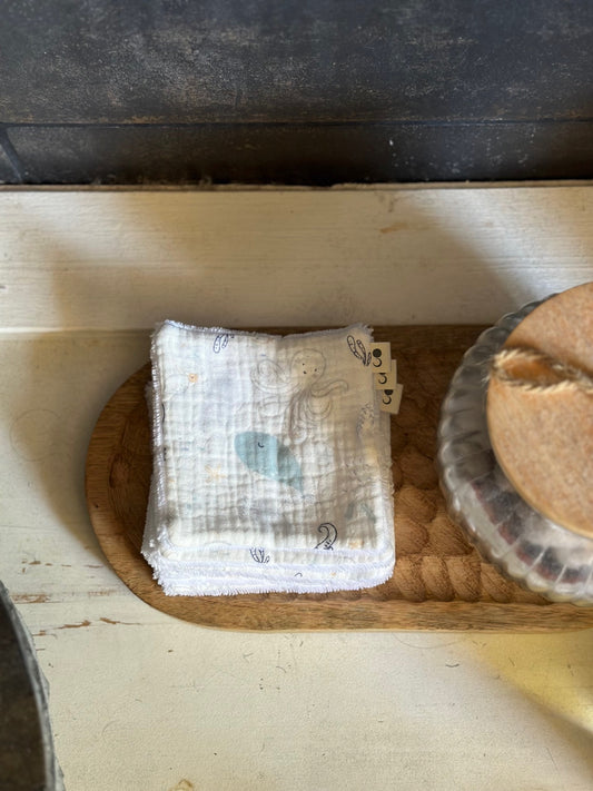 LINGETTES LAVABLES - SOUS OCÉAN